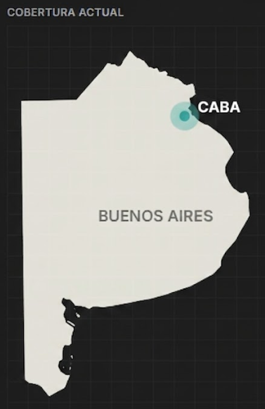 Mapa de cobertura actual de CID: Provincia de Buenos Aires con CABA señalizada